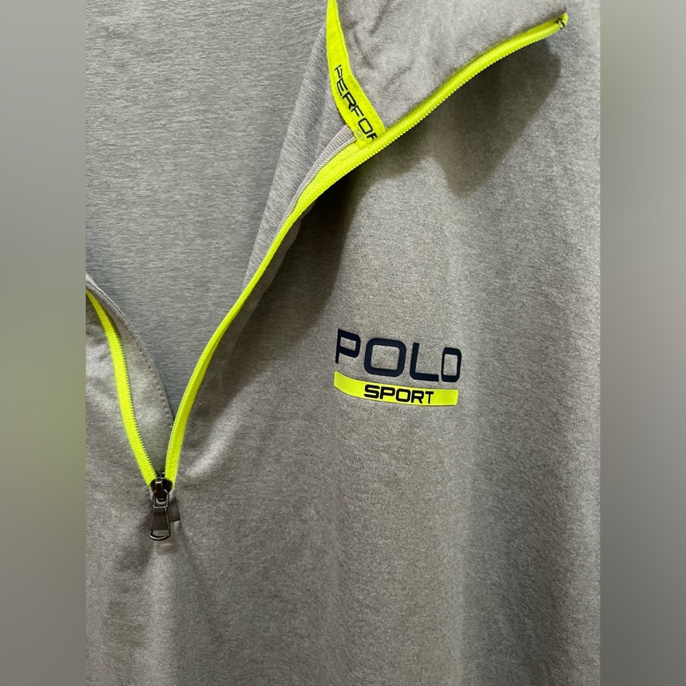 Ralph Lauren Polo Sport Gray Golf Performance XL 1/4 Zip Pullover  Thermo Vent - Picture 4 of 9